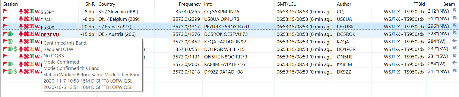 DxDozer ft8 View List