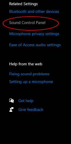 Open Sound card settings